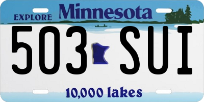 MN license plate 503SUI