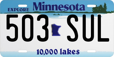 MN license plate 503SUL