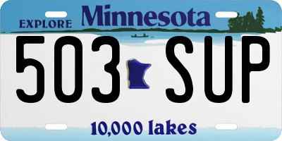 MN license plate 503SUP