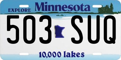 MN license plate 503SUQ