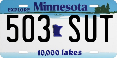 MN license plate 503SUT