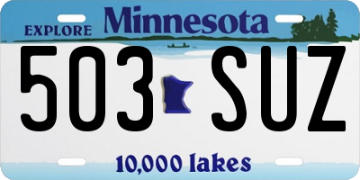 MN license plate 503SUZ
