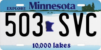 MN license plate 503SVC