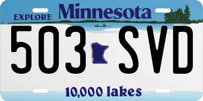 MN license plate 503SVD
