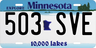 MN license plate 503SVE