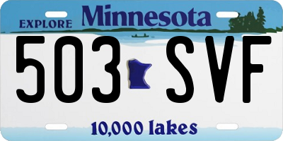 MN license plate 503SVF