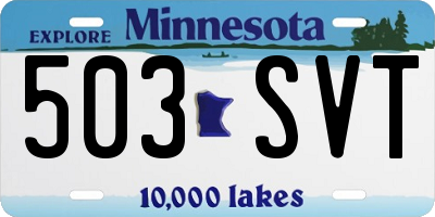 MN license plate 503SVT