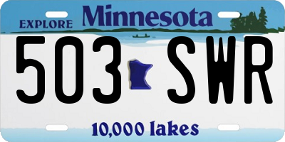 MN license plate 503SWR