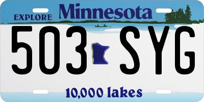 MN license plate 503SYG