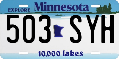 MN license plate 503SYH