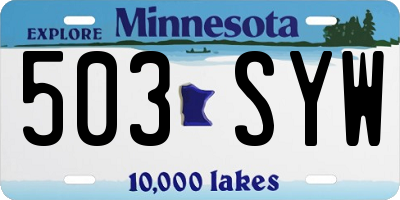 MN license plate 503SYW