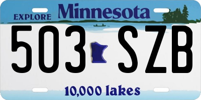 MN license plate 503SZB