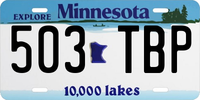 MN license plate 503TBP