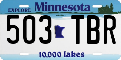 MN license plate 503TBR