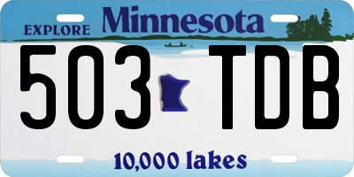 MN license plate 503TDB