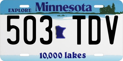 MN license plate 503TDV