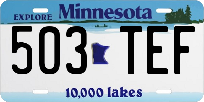MN license plate 503TEF