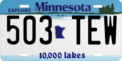 MN license plate 503TEW