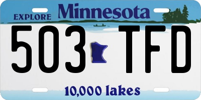 MN license plate 503TFD