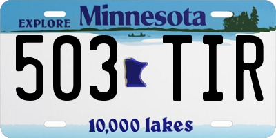 MN license plate 503TIR