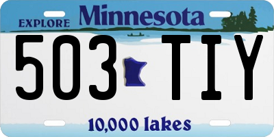 MN license plate 503TIY