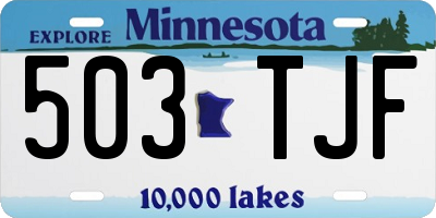 MN license plate 503TJF