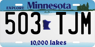 MN license plate 503TJM