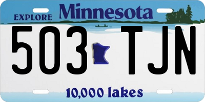 MN license plate 503TJN