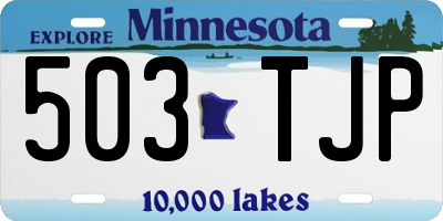 MN license plate 503TJP