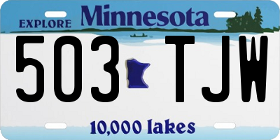 MN license plate 503TJW