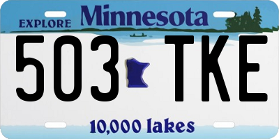 MN license plate 503TKE