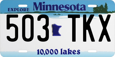 MN license plate 503TKX
