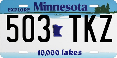 MN license plate 503TKZ