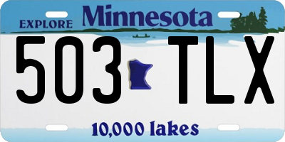 MN license plate 503TLX