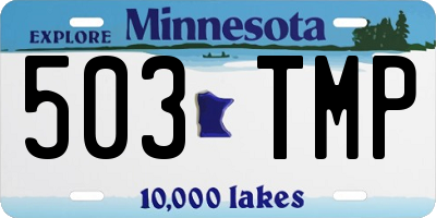 MN license plate 503TMP