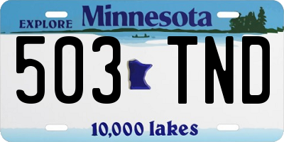 MN license plate 503TND