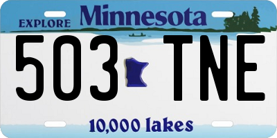 MN license plate 503TNE