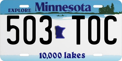 MN license plate 503TOC