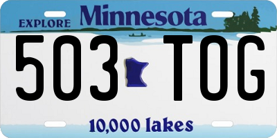 MN license plate 503TOG