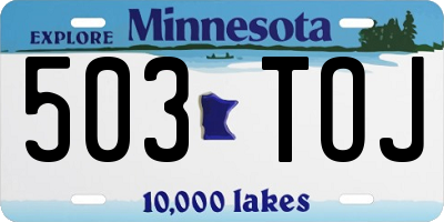 MN license plate 503TOJ