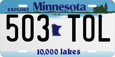MN license plate 503TOL