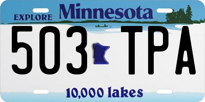 MN license plate 503TPA