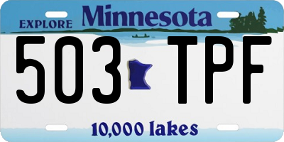 MN license plate 503TPF