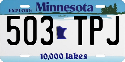 MN license plate 503TPJ