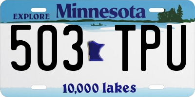 MN license plate 503TPU
