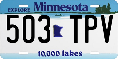 MN license plate 503TPV