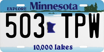 MN license plate 503TPW