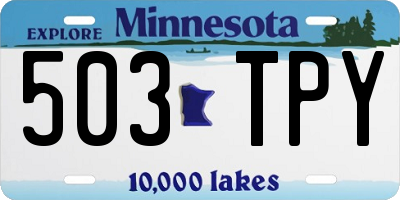 MN license plate 503TPY