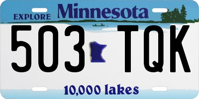 MN license plate 503TQK