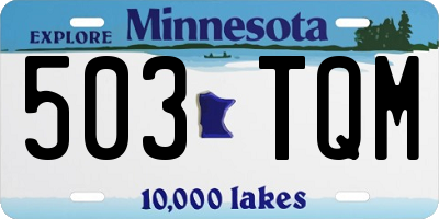 MN license plate 503TQM